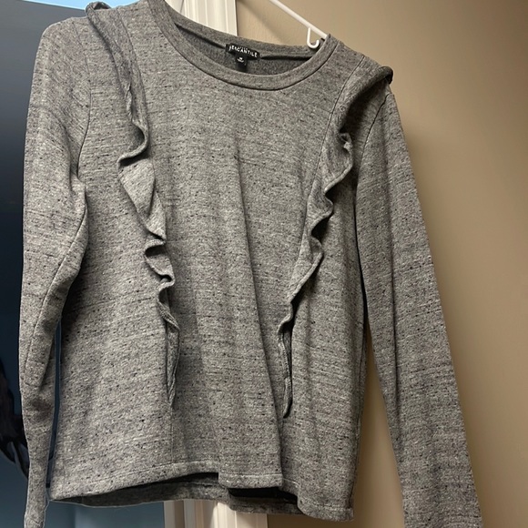 Ruffle Grey Sweatshirt - Picture 1 of 3